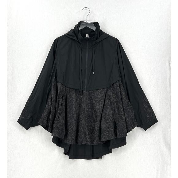 LULULEMON Ride & Reflect Jacket Womens M/L Black Hooded Packable Lightweight - Picture 8 of 16